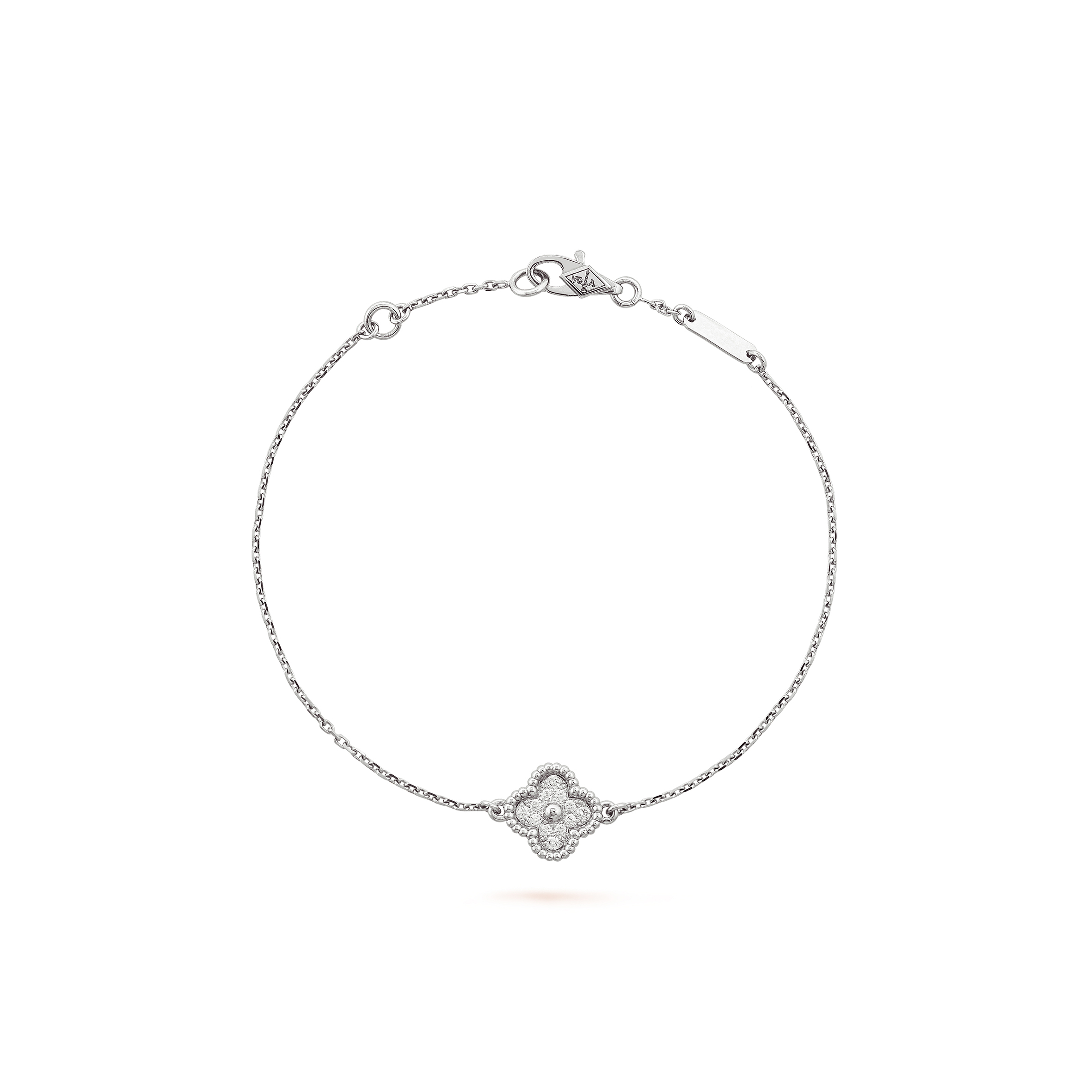 VAN CLEEF ARPELS SWEET ALHAMBRA BRACELET, 1 MOTIF - WHITE GOLD, DIAMOND  VCARO85600